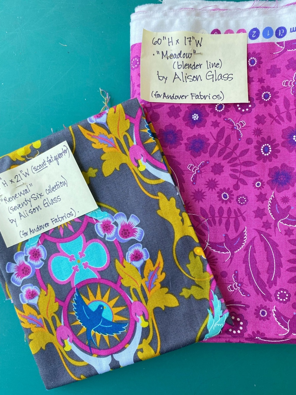 OOP Alison Glass Fabrics- 2016 “Renewal” & “Meadow”(blender).